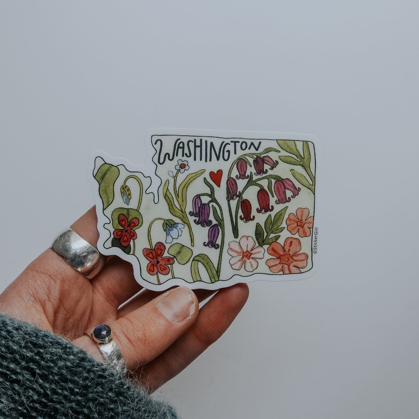 Washington Wildflower State Vinyl Sticker