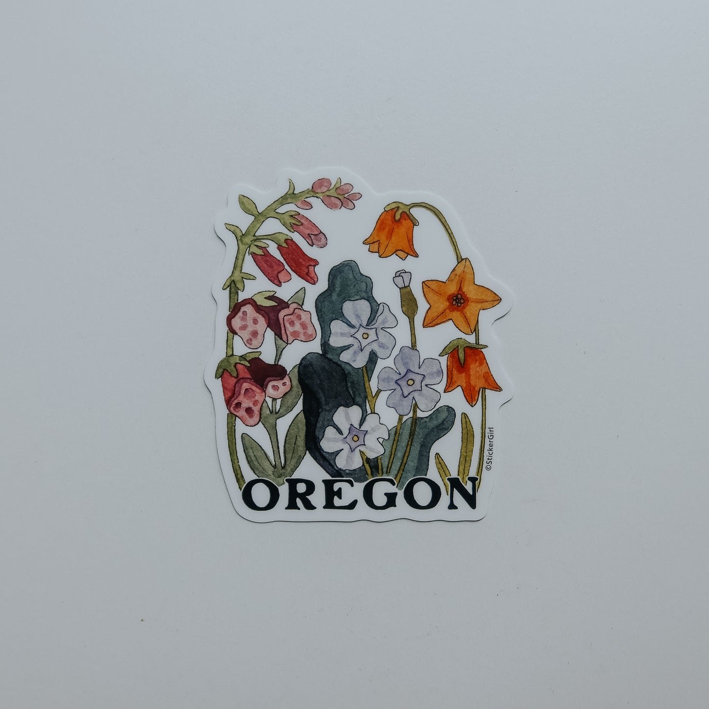 Oregon Sprouting Wildflowers Vinyl Sticker