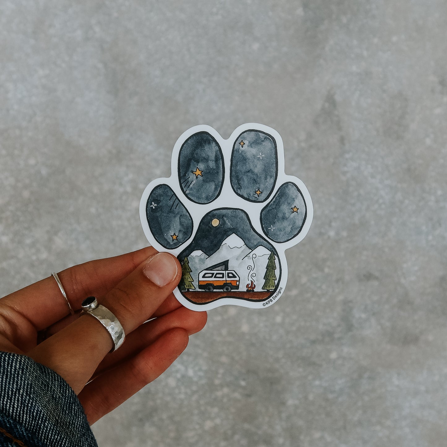 Night Dog Paw Sticker