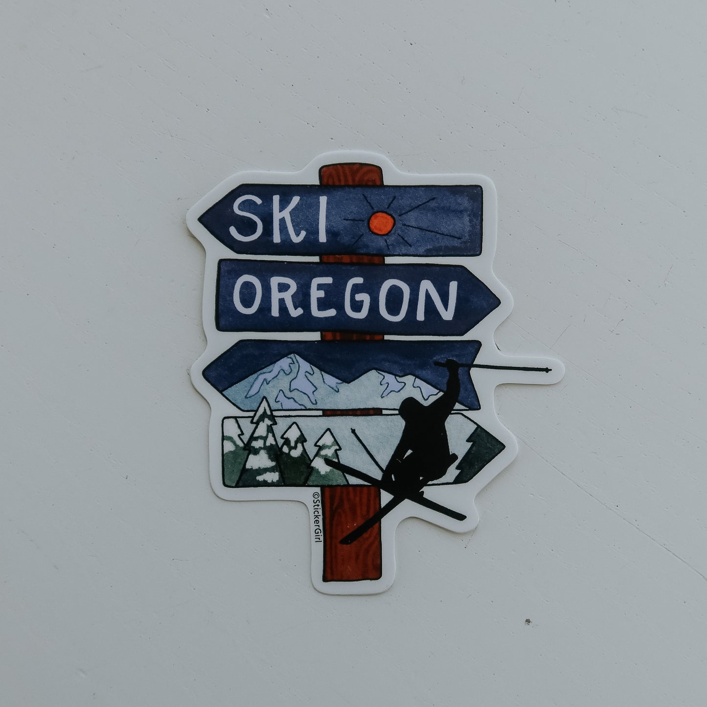 Trail Sign Ski Oregon Sticker