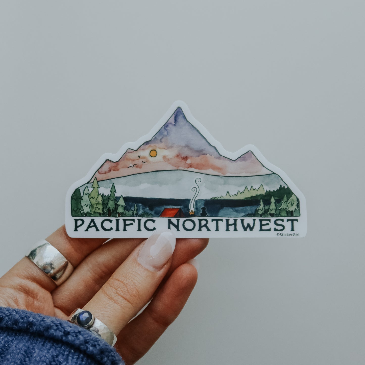 Pacific Northwest Mountain Outline