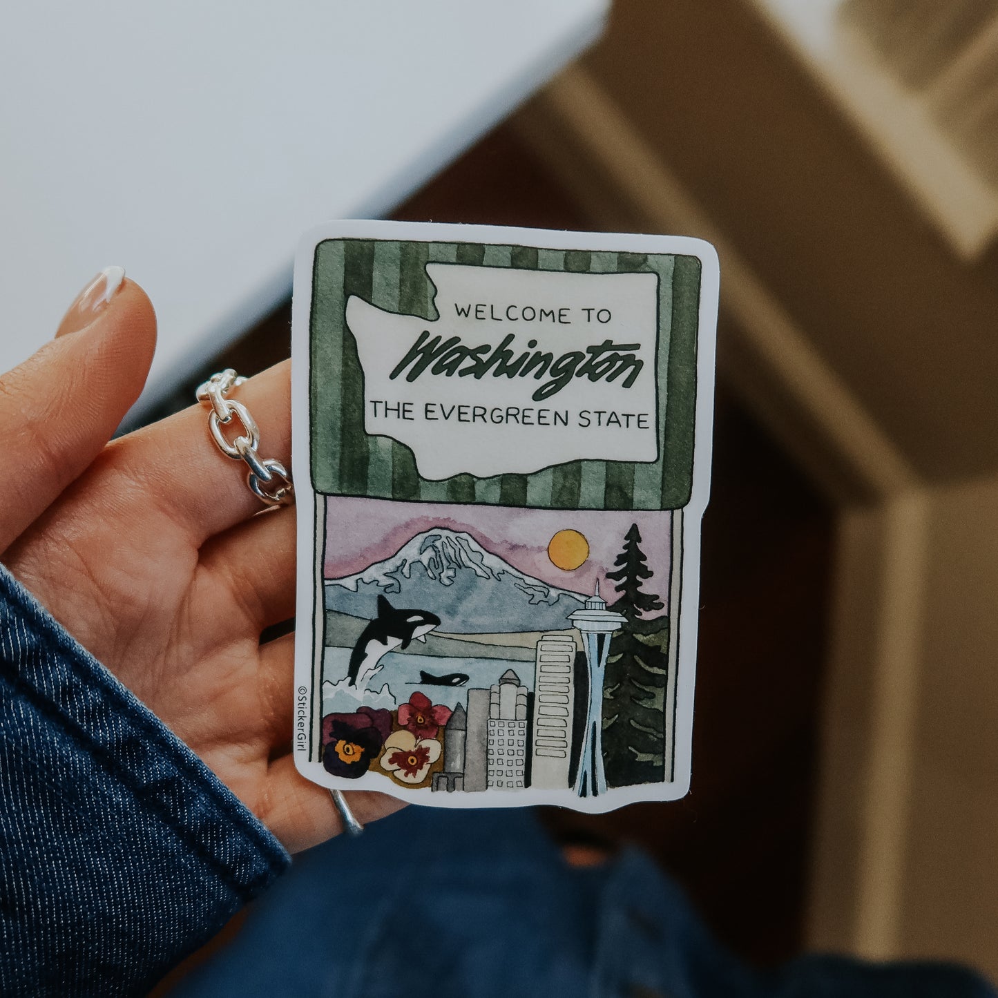 Washington Evergreen State Vinyl Sticker