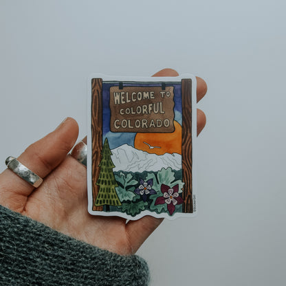 Colorful Colorado Sign Vinyl Sticker
