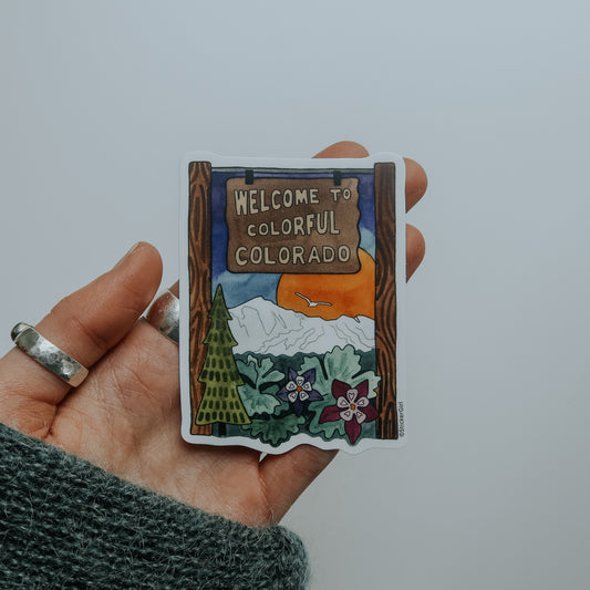 Colorful Colorado Sign Vinyl Sticker