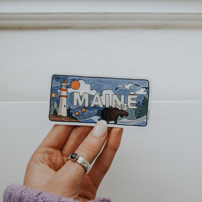 Maine License Plate Sticker