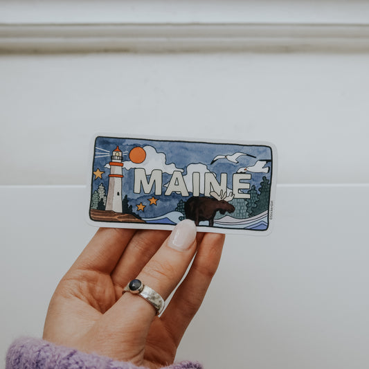 Maine License Plate Sticker