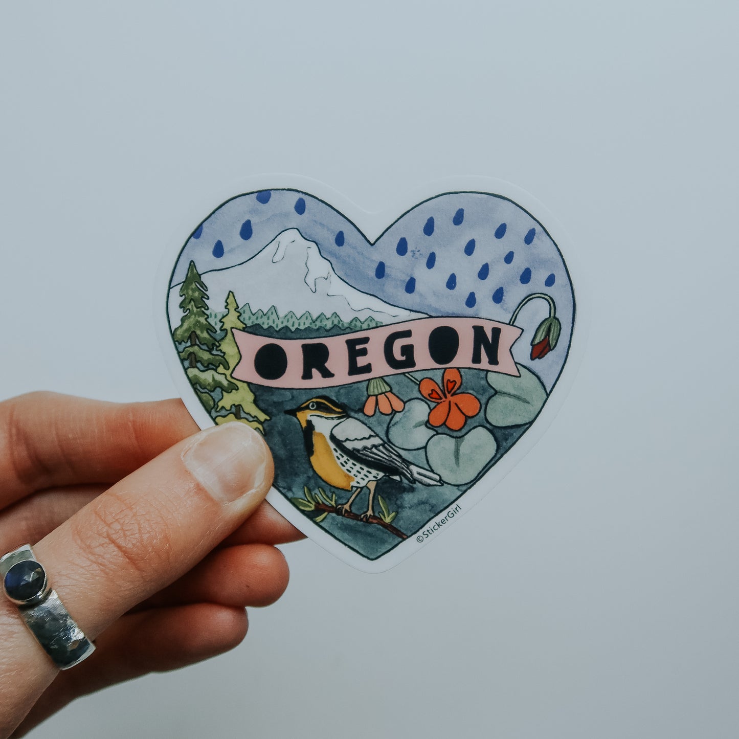 Oregon State Bird Heart Vinyl Sticker