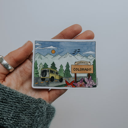 Jeep Colorado State Outline Vinyl Sticker