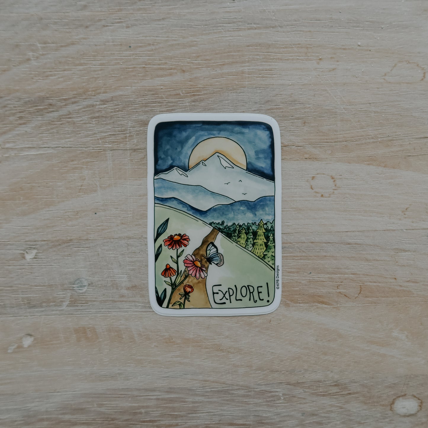 Explore Rectangle Sticker