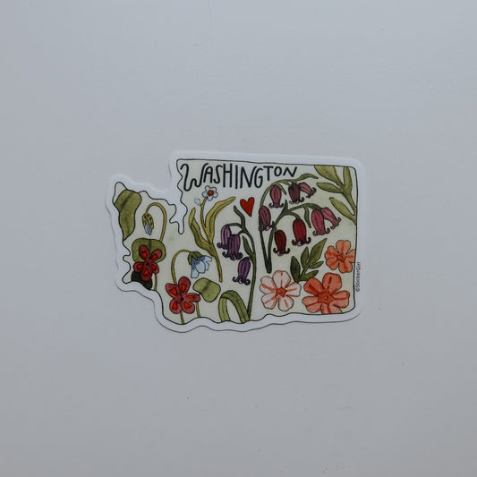 Washington Wildflower State Vinyl Sticker