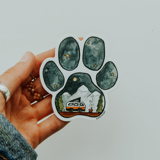 Night Dog Paw Sticker