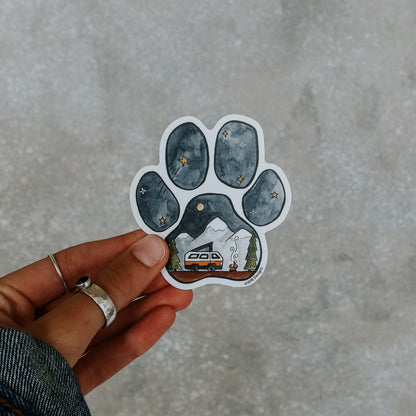 Night Dog Paw Sticker