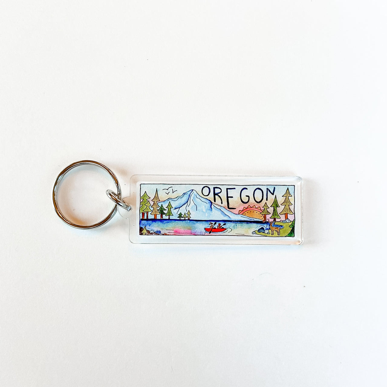 Oregon Rectangle Keychain