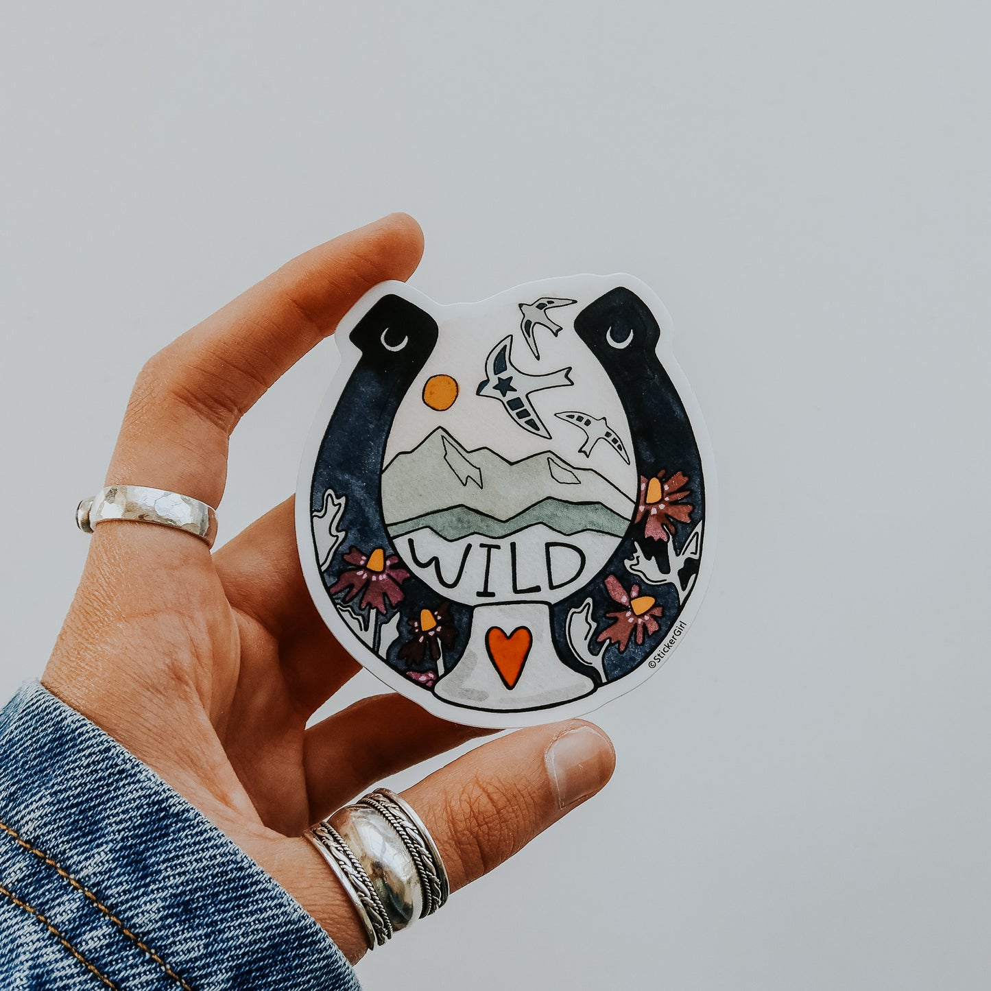 Wild Horse Shoe Sticker