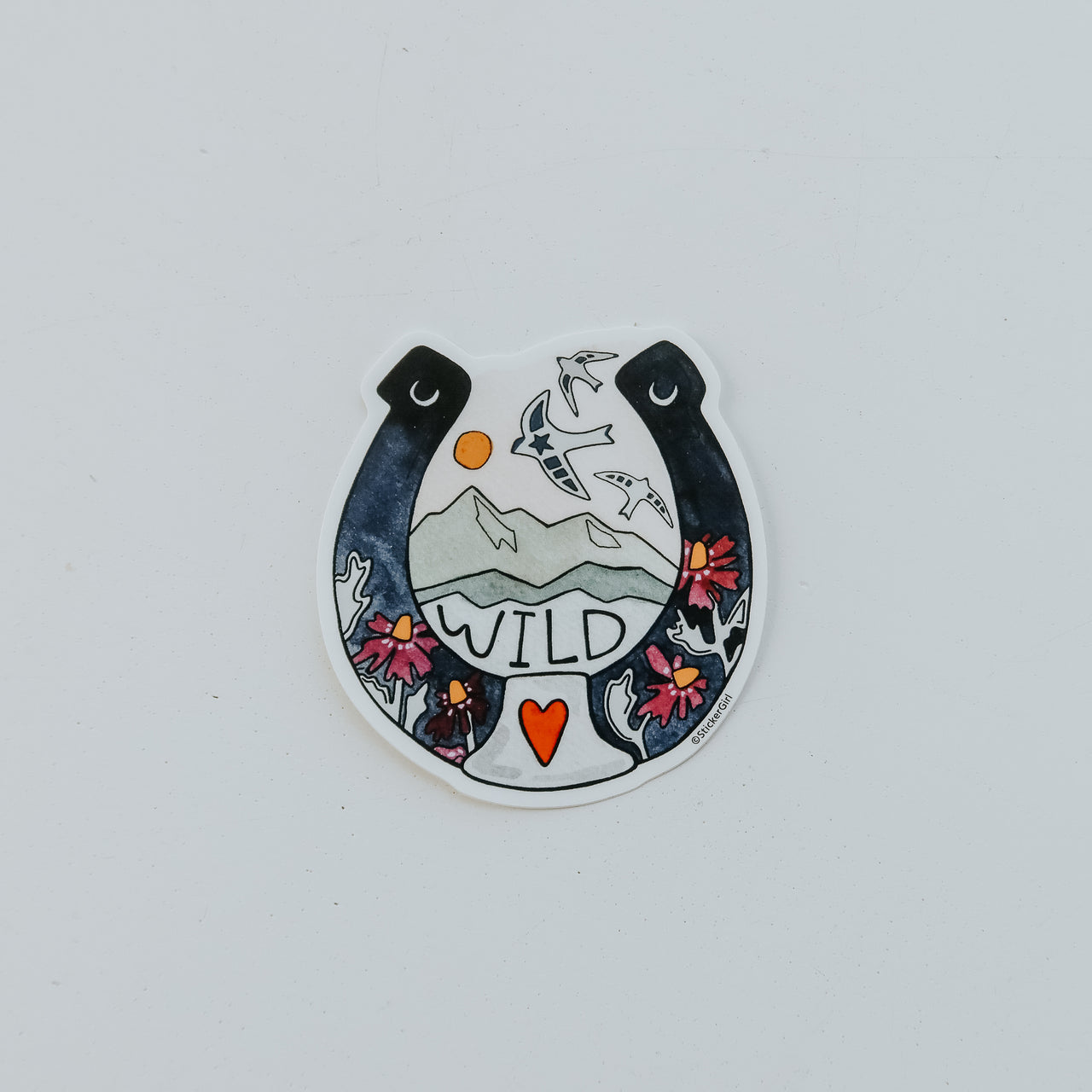 Wild Horse Shoe Sticker