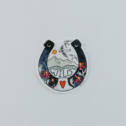 Wild Horse Shoe Sticker