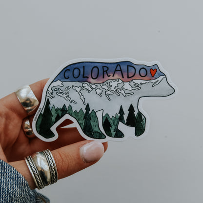 Purple Colorado Mountain Bear Sticker