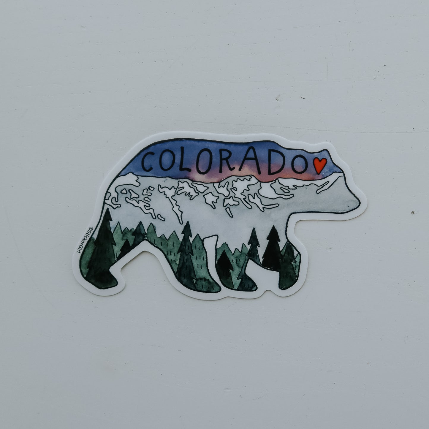 Purple Colorado Mountain Bear Sticker