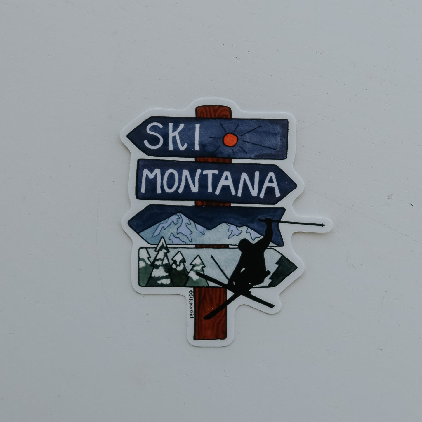 Trail Sign Ski Montana Sticker