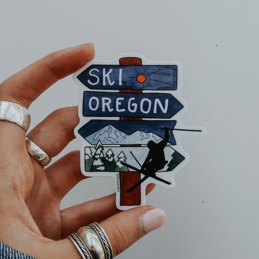 Trail Sign Ski Oregon Sticker