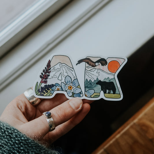Alaska "AK" Landscape Vinyl Sticker