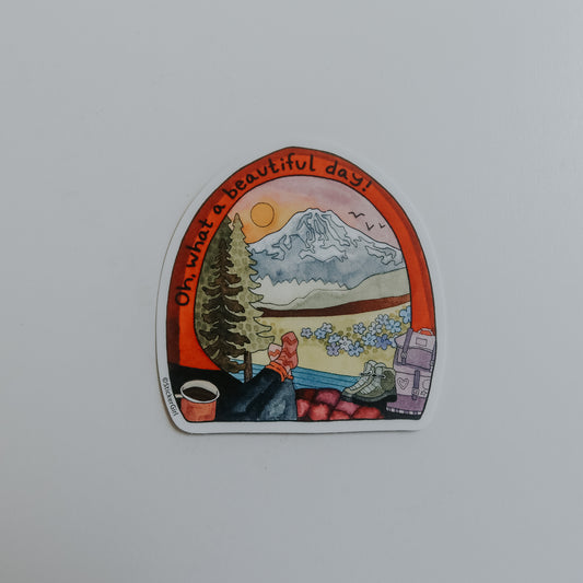 Beautiful Day Tent Vinyl Sticker