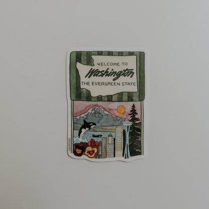 Washington Evergreen State Vinyl Sticker