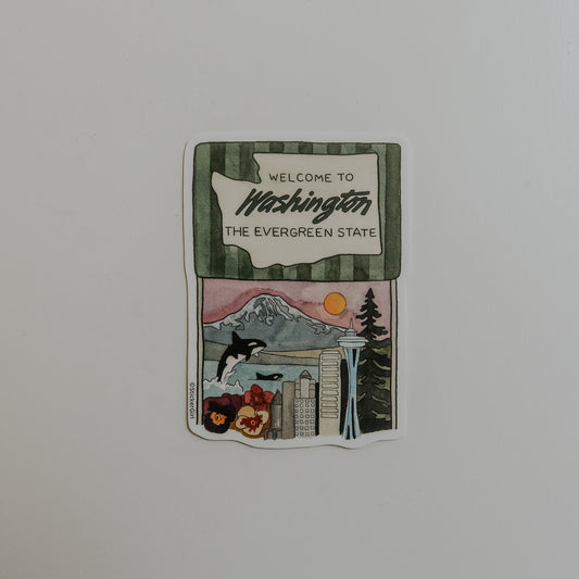 Washington Evergreen State Vinyl Sticker