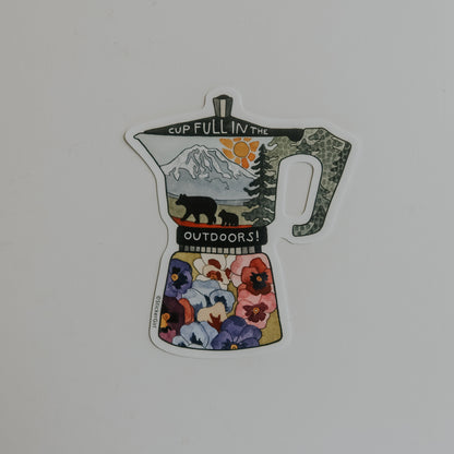Cup Full in the Outdoors Vinyl Sticker