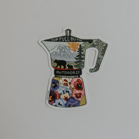 Cup Full in the Outdoors Vinyl Sticker