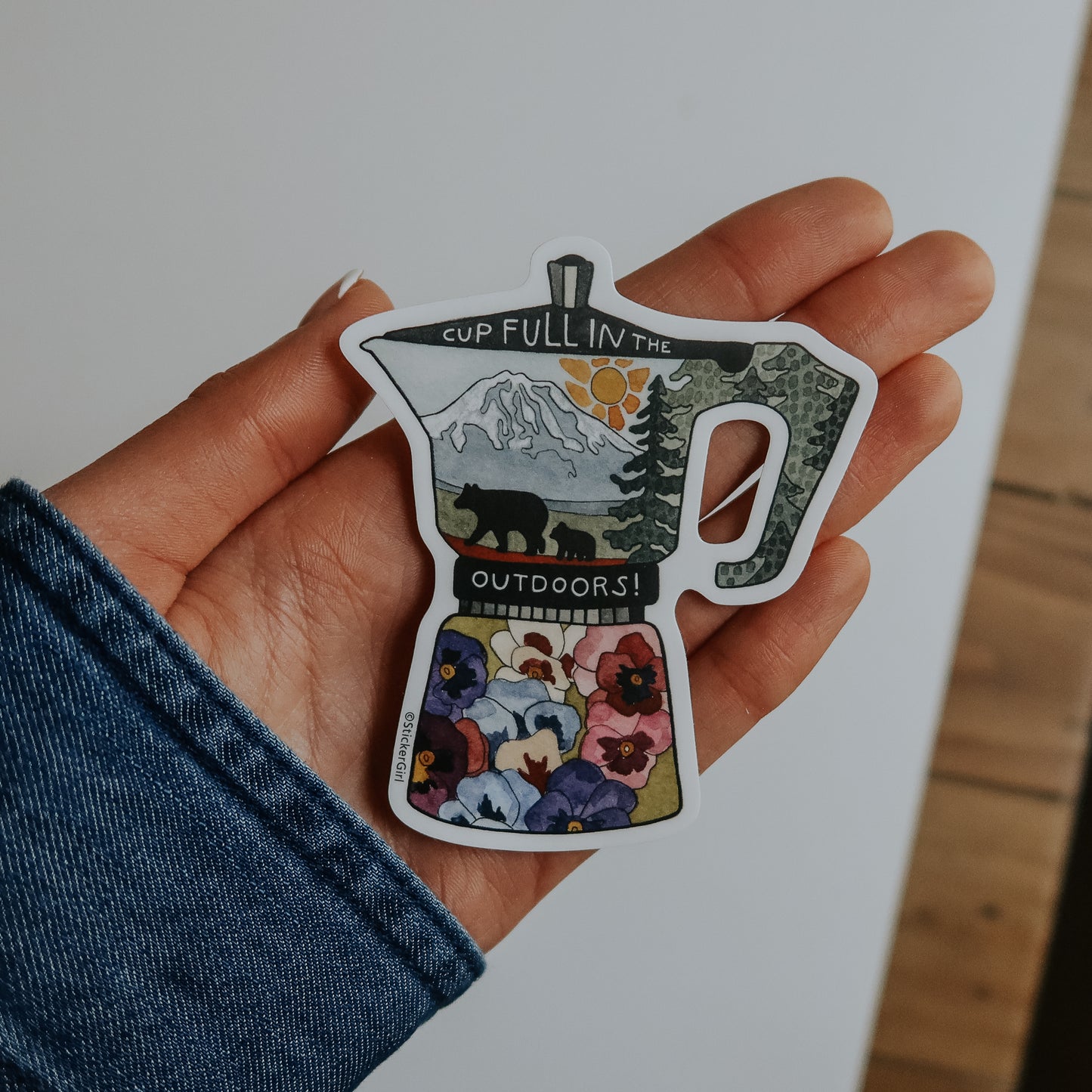 Cup Full in the Outdoors Vinyl Sticker