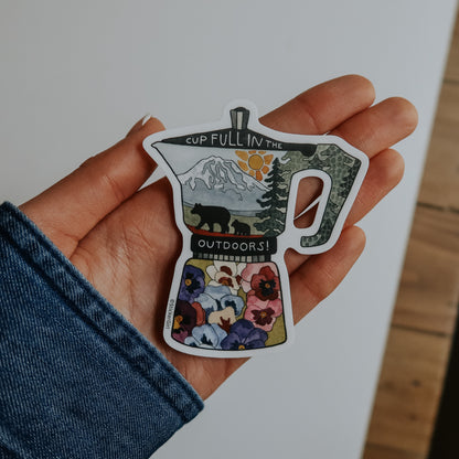 Cup Full in the Outdoors Vinyl Sticker