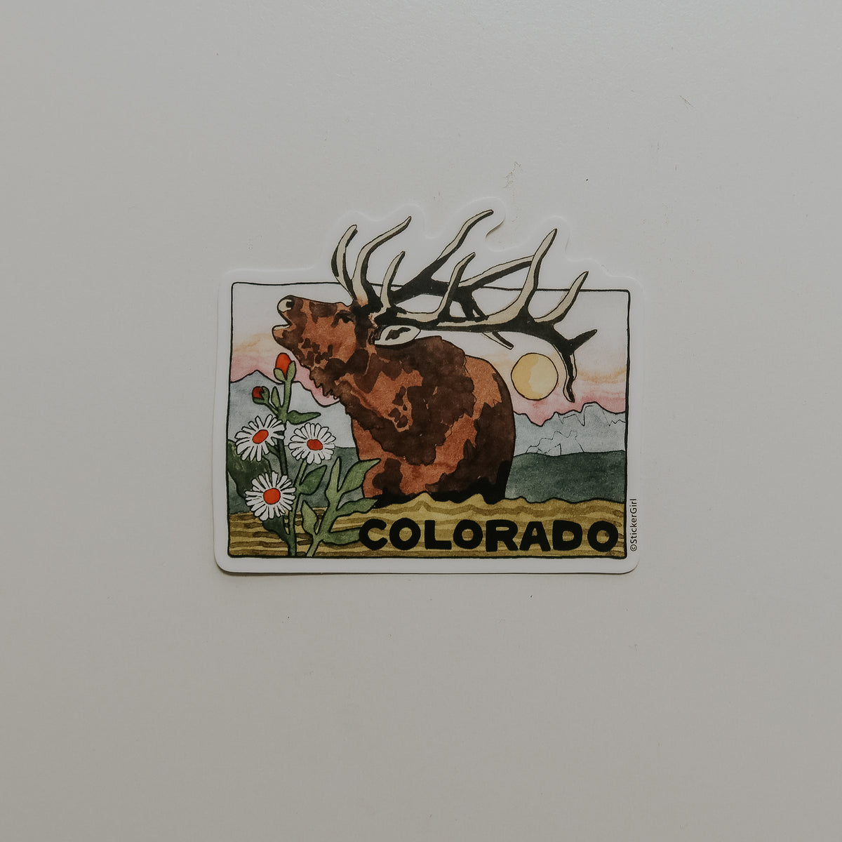 Elk Colorado State Outline Vinyl Sticker