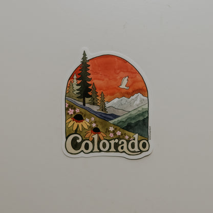Colorado Retro Sunset Vinyl Sticker