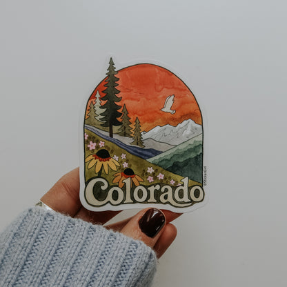 Colorado Retro Sunset Vinyl Sticker