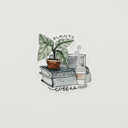 Plants, Books, + Coffee